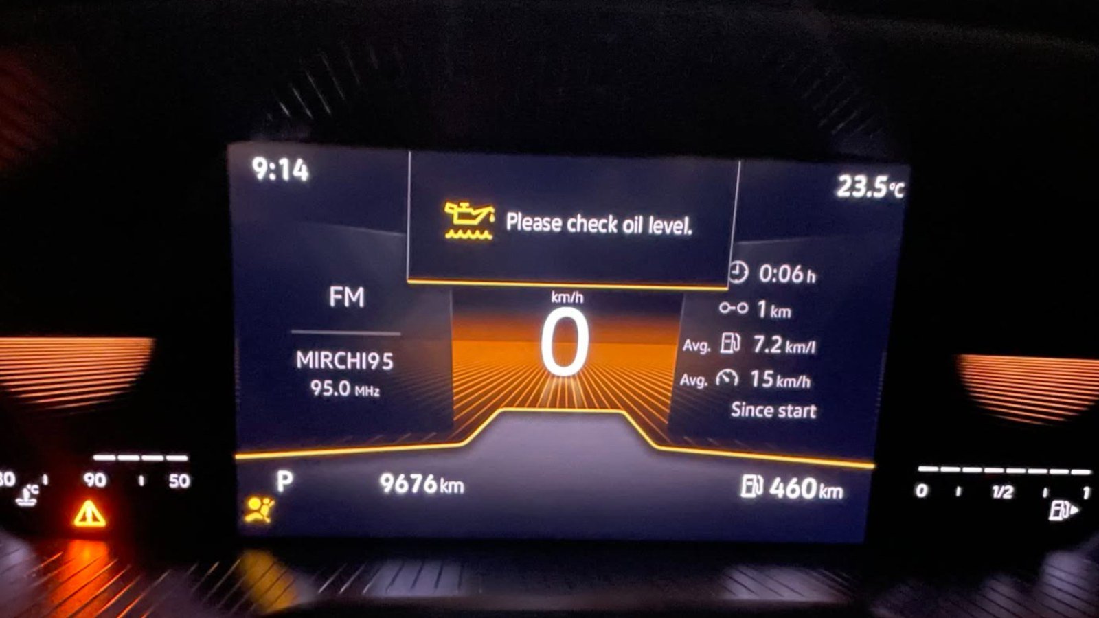 low engine oil warning